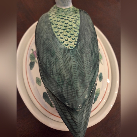 Vintage Chinese Hand Painted Ceramic Duck Casserole Dish - Picture 13 of 13